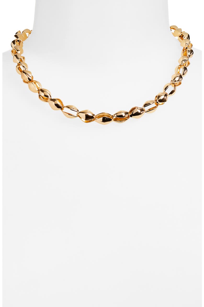 Clamshell Link Chain Necklace, Alternate, color, GOLD