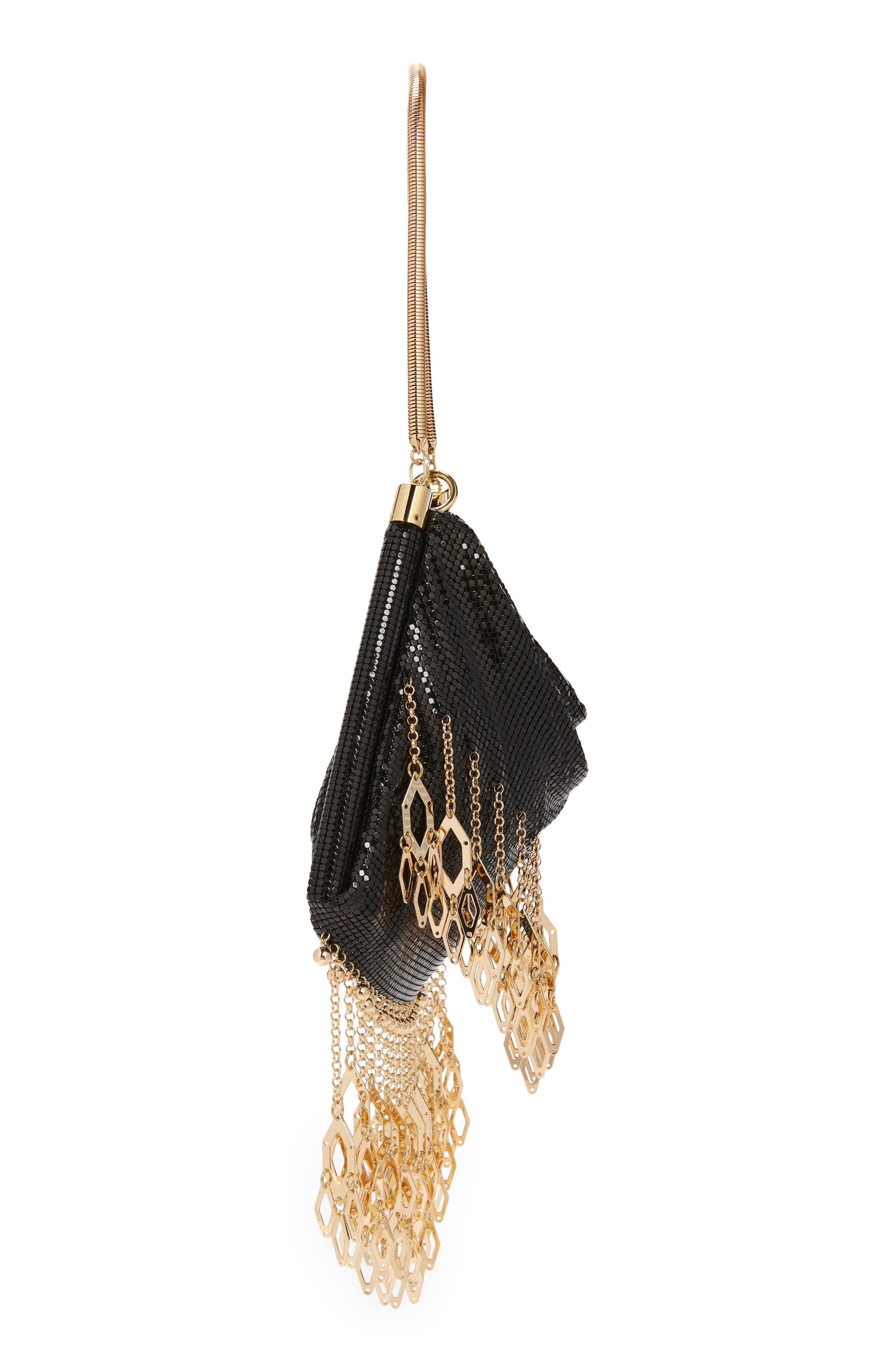 Rabanne Fringe Metal Mesh Shoulder Bag, Alternate, color, 