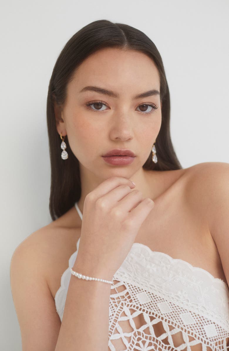 Nadri Farrah Cubic Zirconia Drop Earrings, Alternate, color, Gold