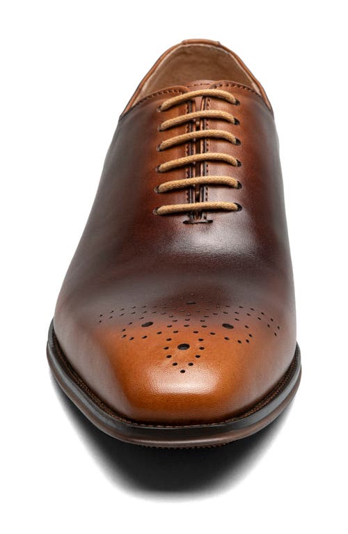 Stacy Adams Hallquist Embellished Toe Wholecut Shoe In Brown