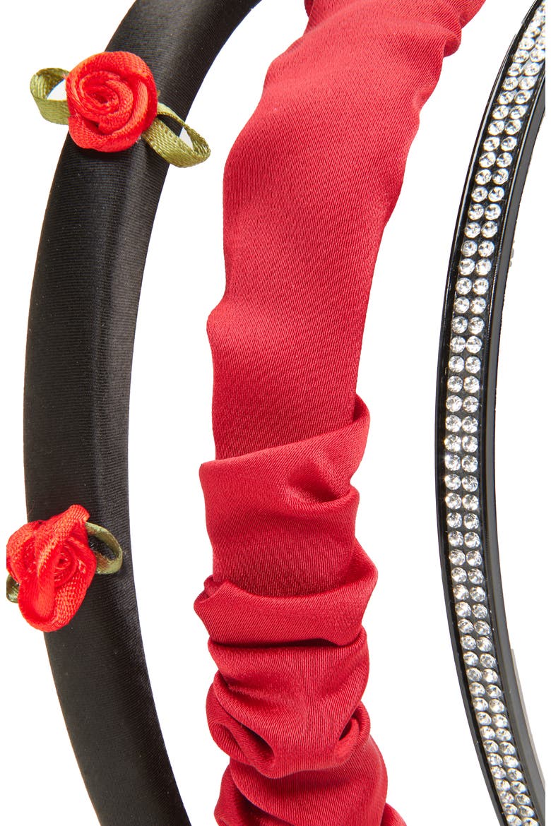 3-Pack Headband Set, Alternate, color, BLACK/ RED