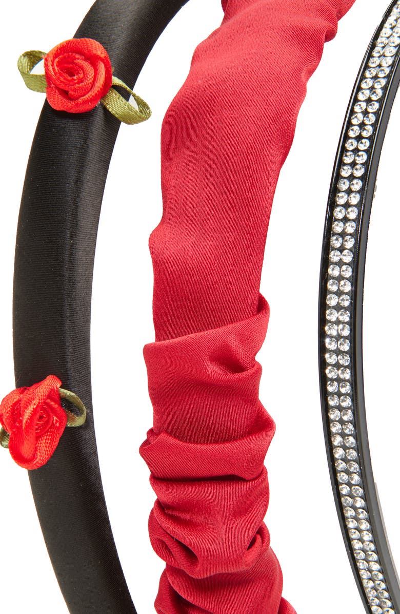 Cara 3-Pack Headband Set, Alternate, color, Black/ Red