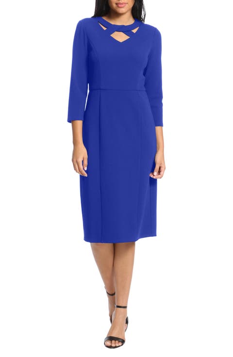 Twist Neck Scuba Crepe Dress