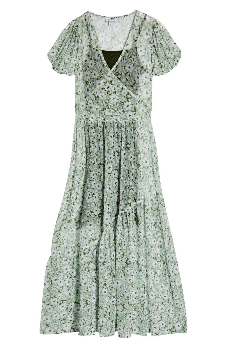 Topshop Daisy Mesh Midi Dress, Alternate, color, 