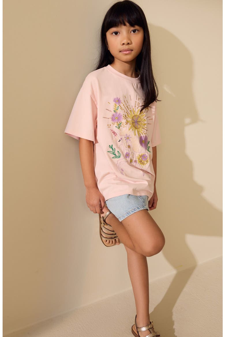 Sequin Embellished Unicorn Graphic Cotton T-Shirt, Alternate, color, PINK