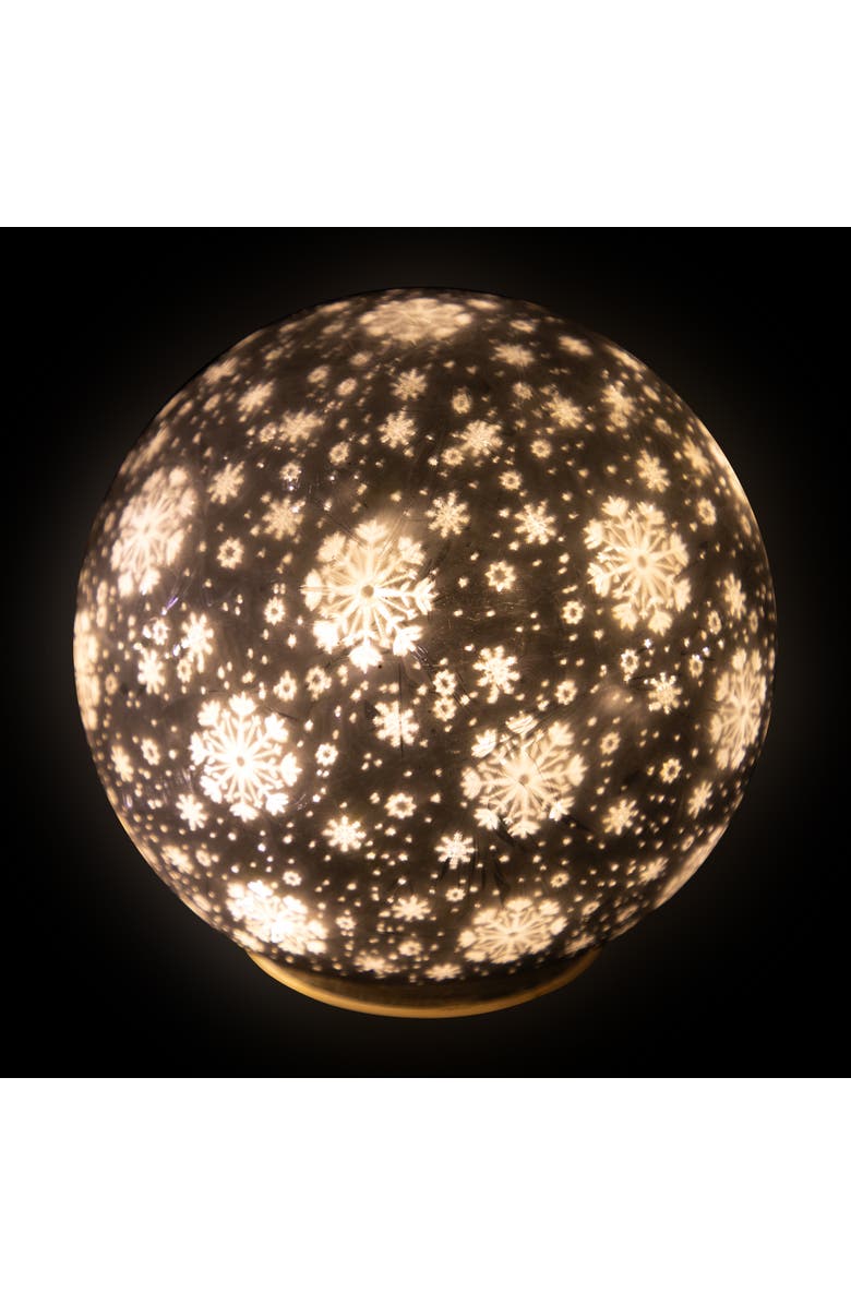 Northlight LED Lighted Snowflakes Glass Globe Christmas Decoration - 6" - White, Alternate, color, White