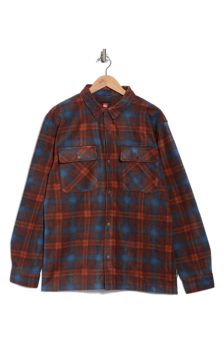 Quiksilver Cold Days Fleece Shirt Jacket, Alternate, color, Cool Plaid
