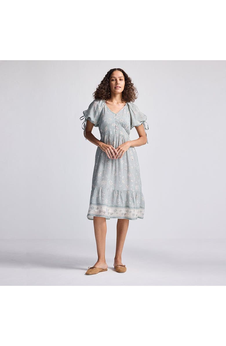 Reistor Puff Sleeve Midi Dress, Alternate, color, Sage Green