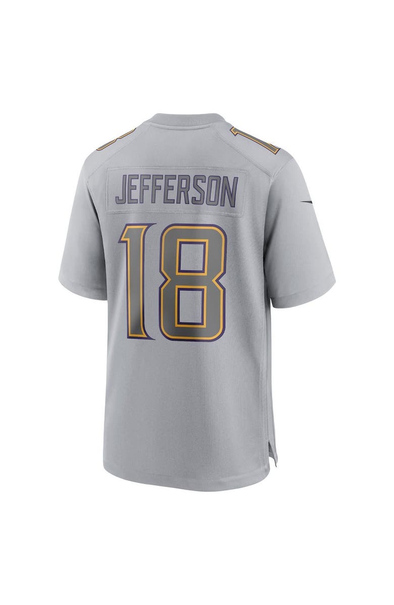 Nike Men's Nike Justin Jefferson Gray Minnesota Vikings Atmosphere Fashion Game Jersey, Alternate, color, 