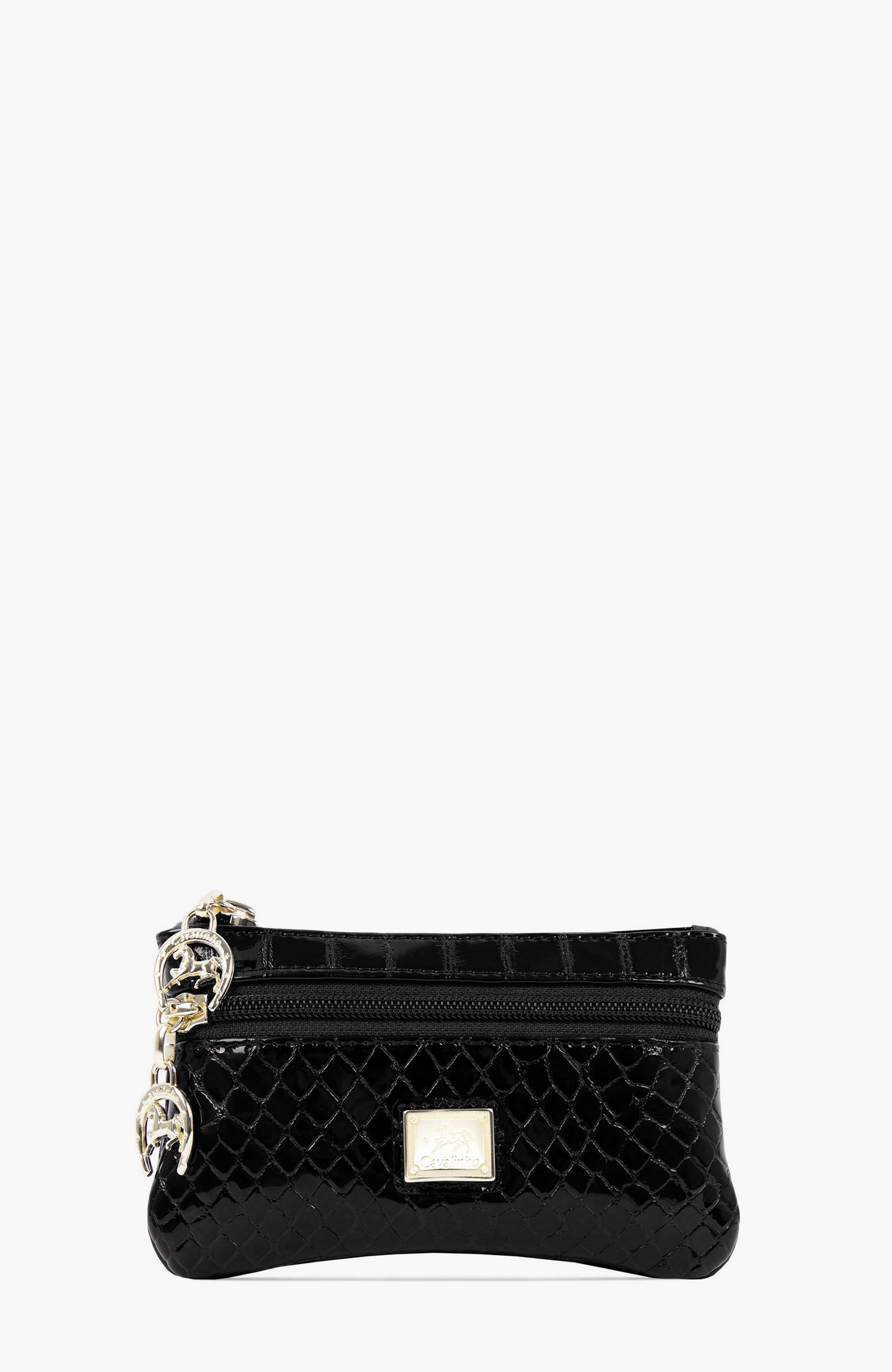 Gallop Patent Leather Cosmetic Case 254, Main, color, Black