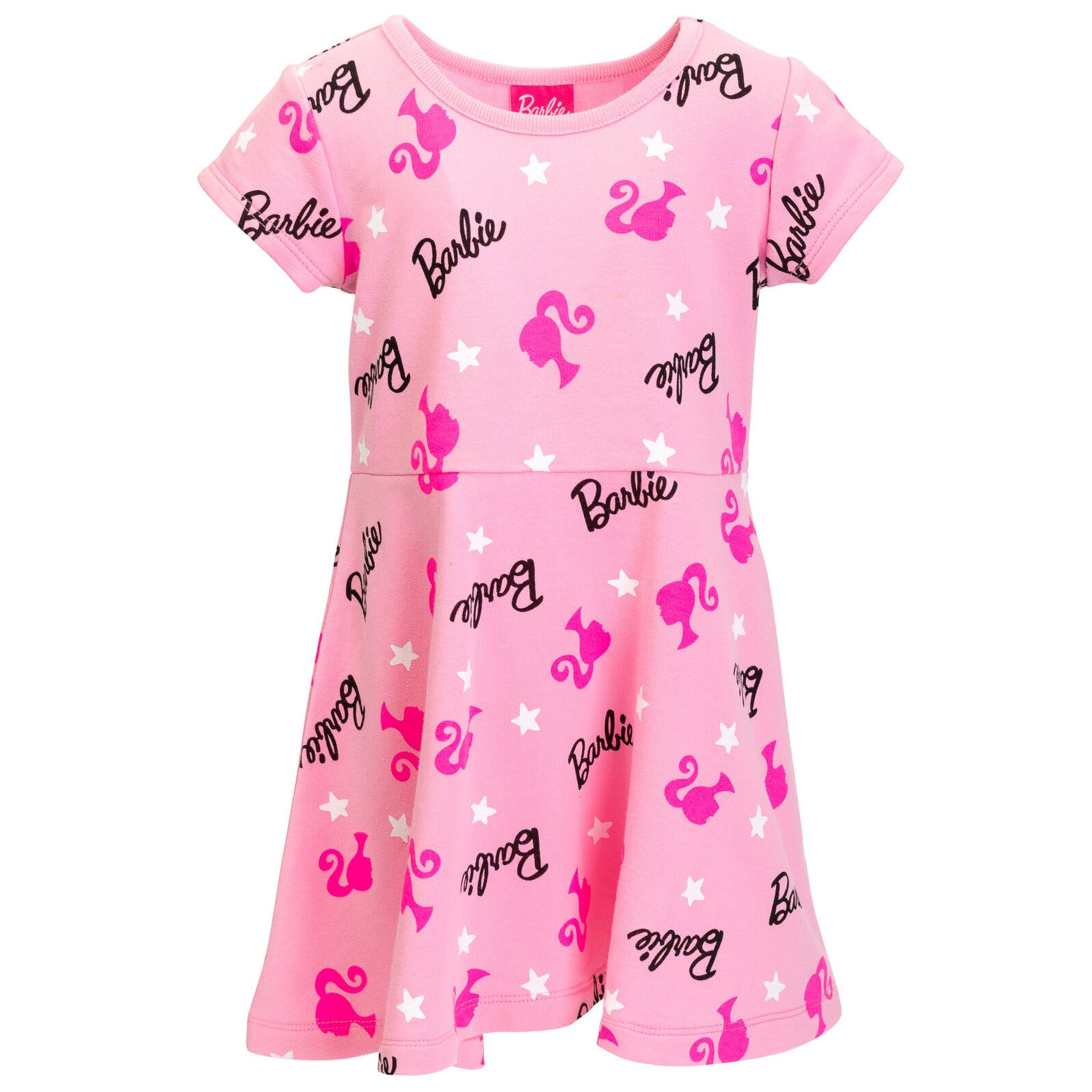 Barbie Short Sleeve Skater Dress in Pink 