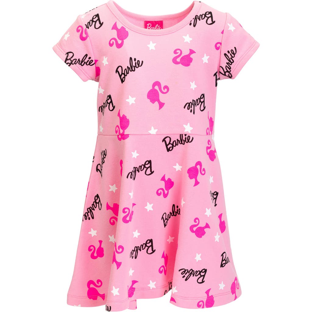 Barbie Short Sleeve Skater Dress In Multi