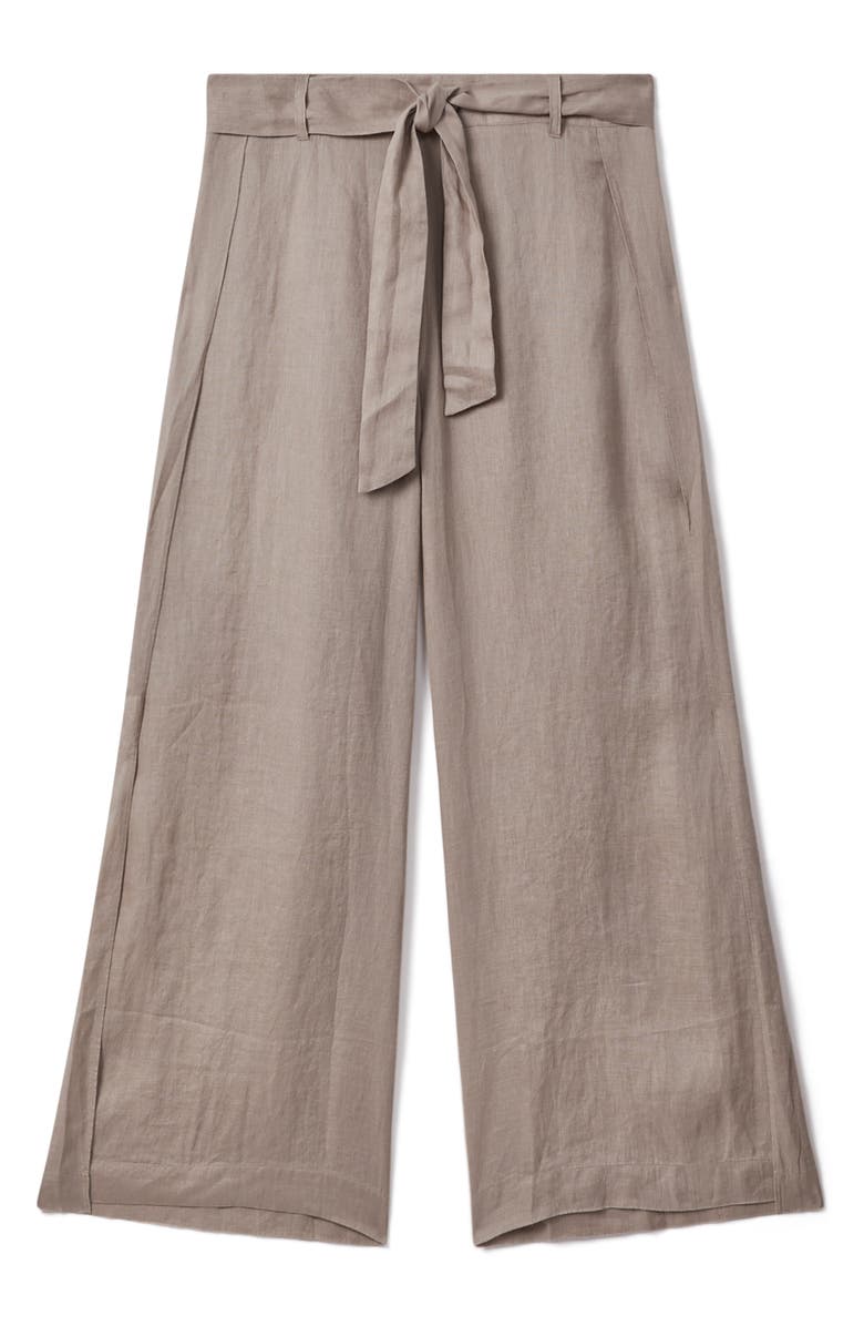 Reiss Harry Crop Tie Waist Wide Leg Cover-Up Pants, Alternate, color, 