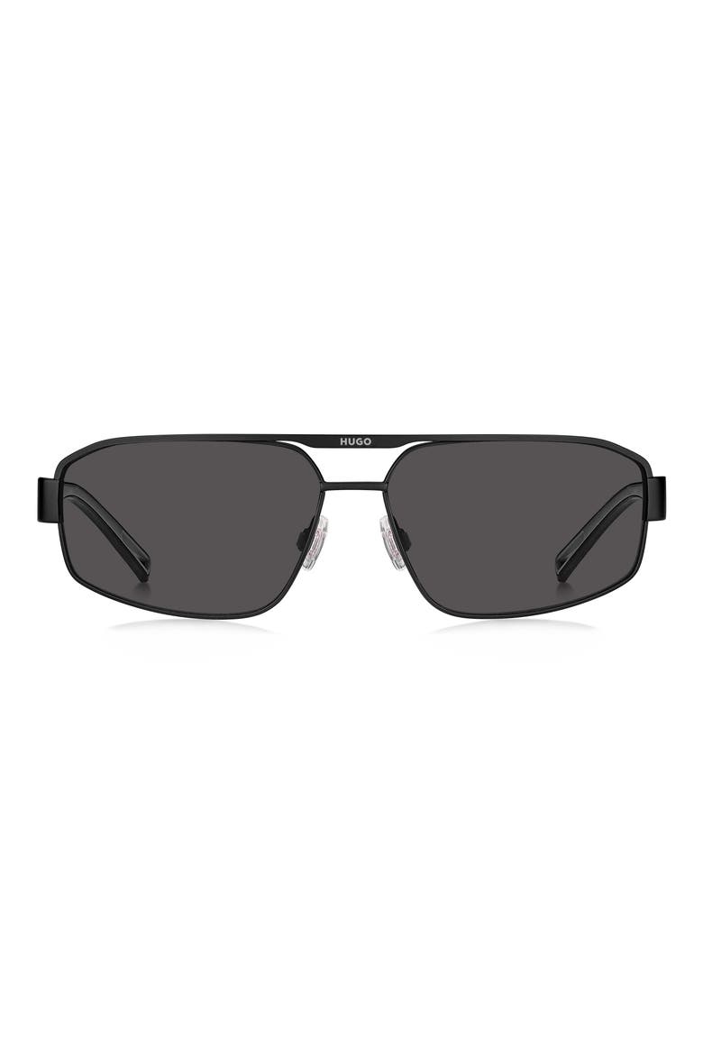 60mm Navigator Sunglasses, Main, color, MATTE BLACK/ GREY