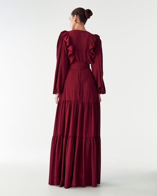 Willa Allie Maxi Dress In Burgundy