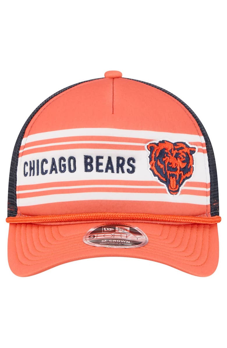 New Era Men's New Era  Orange Chicago Bears Bear Linear A-Frame 9FORTY Adjustable Hat, Alternate, color, Orange