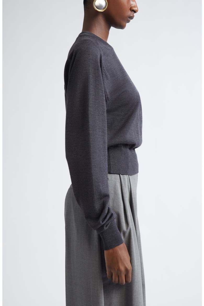 Le Sweater Brode Merino Wool Blend Sweater, Alternate, color, DARK GREY