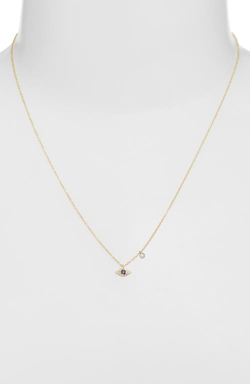 Meira T Evil Eye Diamond & Sapphire Pendant Necklace In Gold