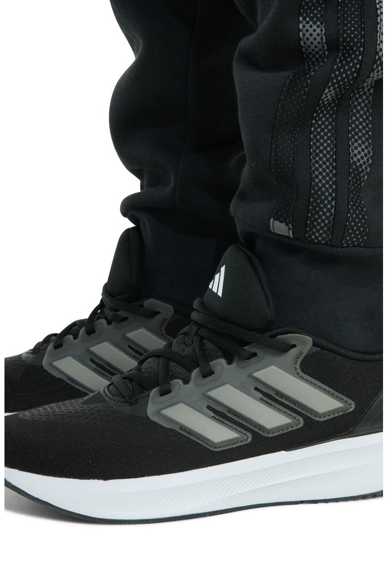 Kids' 3-Stripes Camo Halftone Fleece Cargo Pants, Alternate, color, BLACK