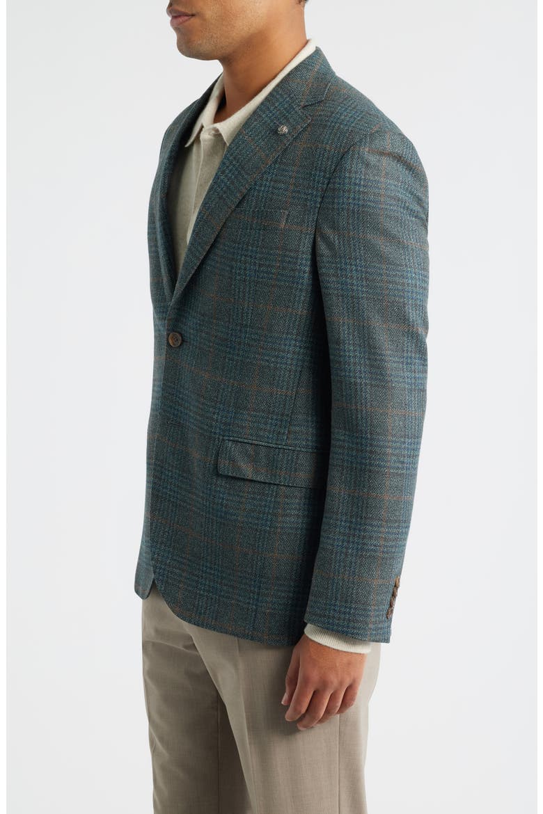 McAllen Green Plaid Soft Constructed Wool & Silk Sport Coat, Alternate, color, OLIVE