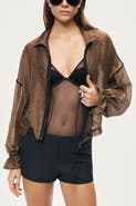Nocturne Sheer Zip Front Jacket