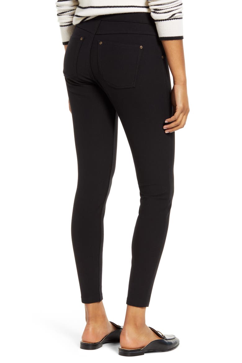 Fleece Lined Denim Leggings, Alternate, color, BLACK