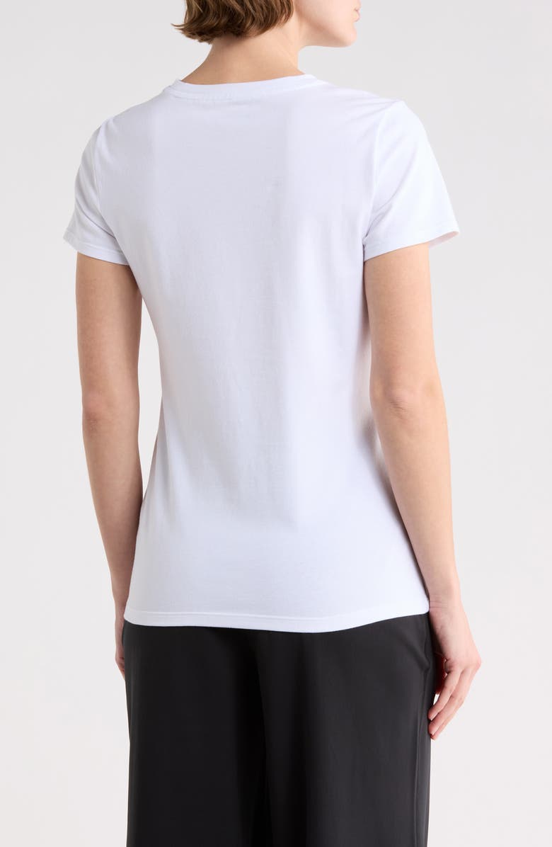 DKNY Rhinestone Glitter Logo T-Shirt, Alternate, color, White/ Silver