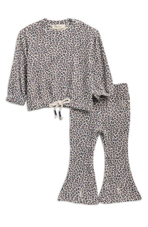 Leopard Print Hacci Knit Top & Leggings Set (Baby)