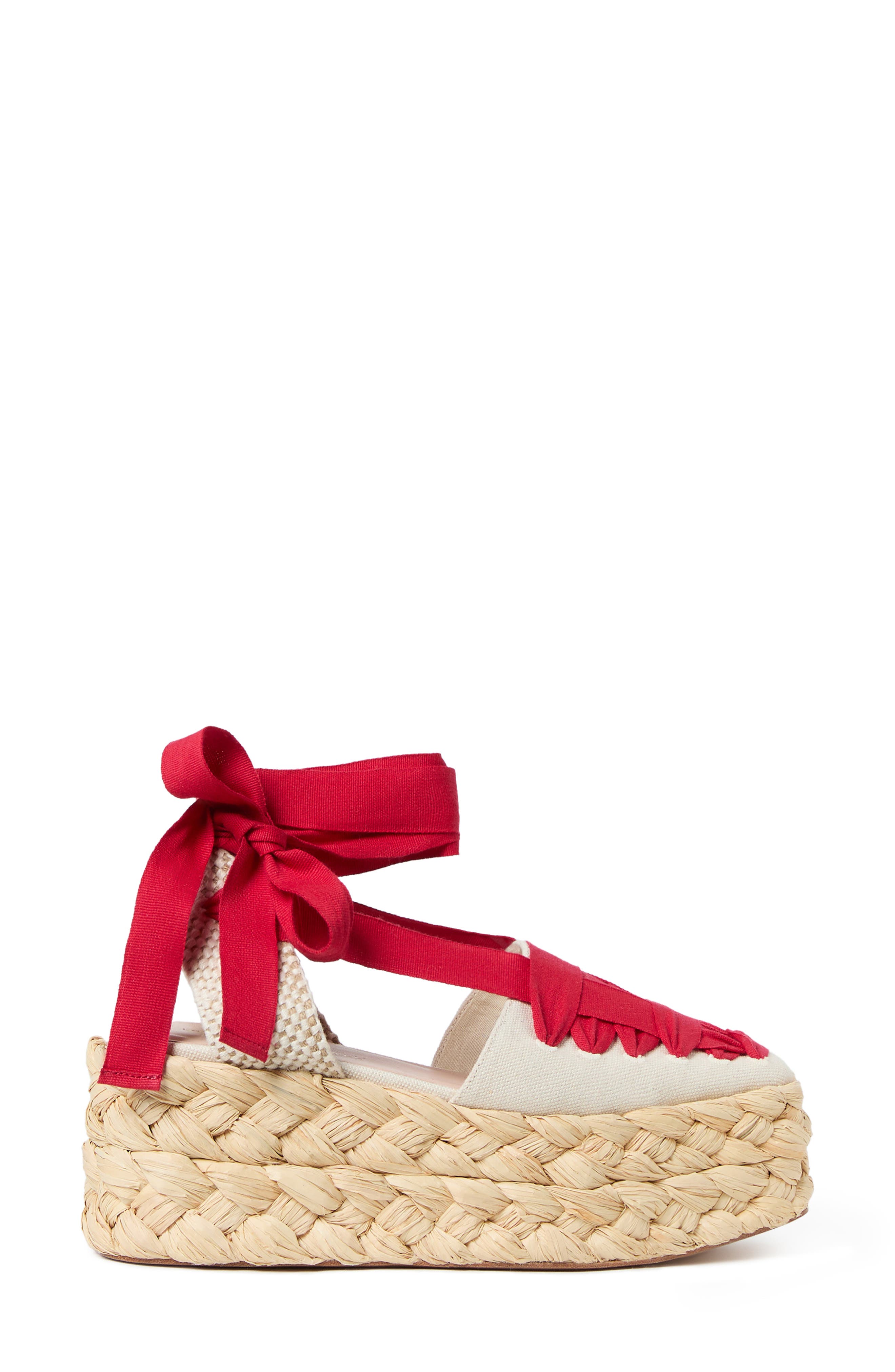 Mason Closed Toe Platform Espadrille, Alternate, color, NATURAL/ RED