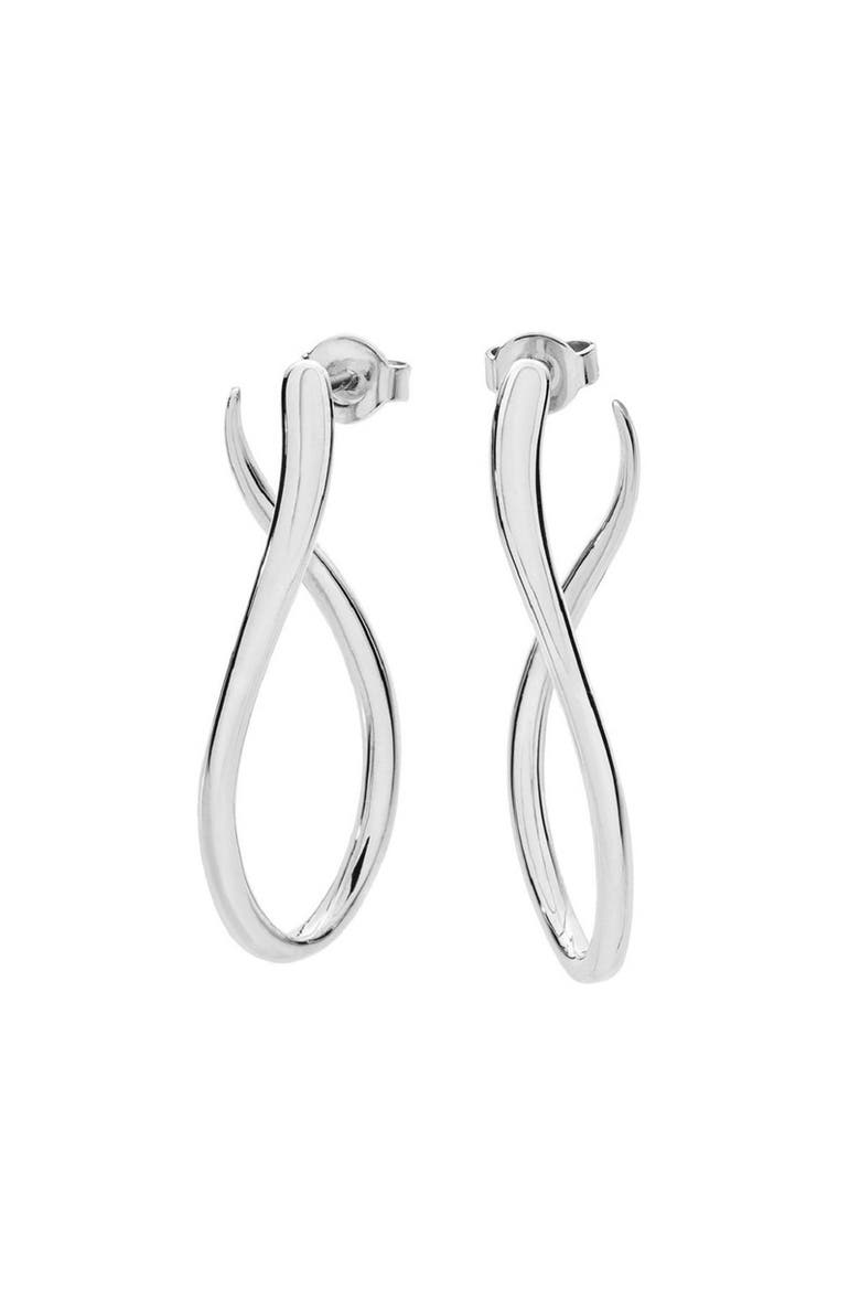 Melting Drop Hoops, Main, color, Sterling Silver