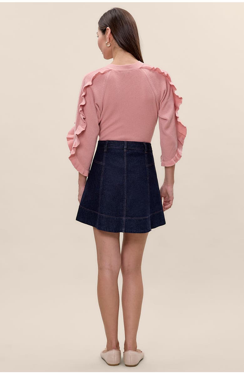 Rebecca Taylor Carmen Denim Skirt, Alternate, color, Carmen Indigo