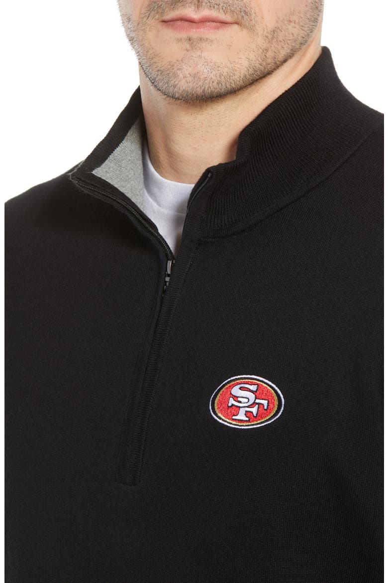 San Francisco 49ers - Lakemont Regular Fit Quarter Zip Sweater, Alternate, color, BLACK