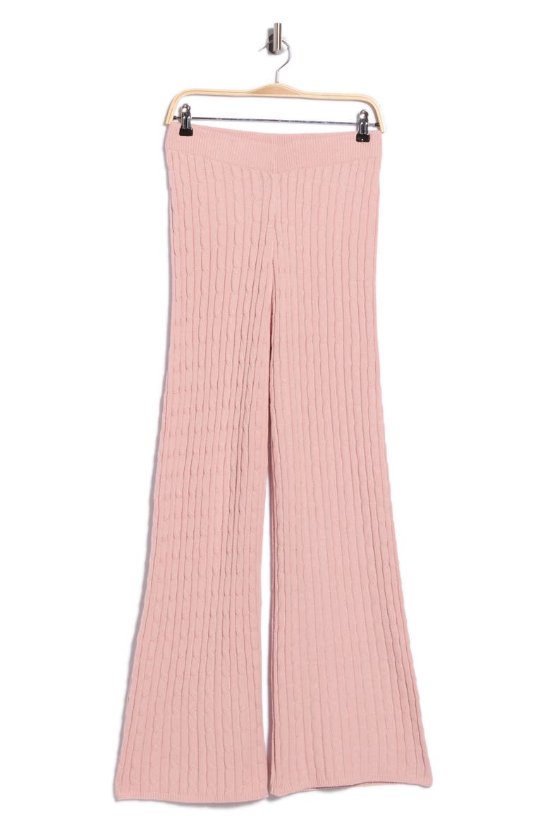 Cable Knit Pull-On Pants, Alternate, color, BLUSH