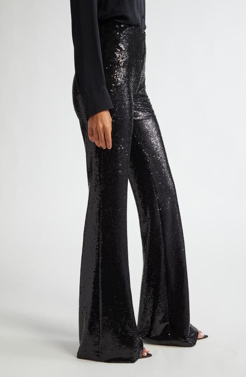 L Agence L'agence Honor Sequin Flare Leg Pants In Black