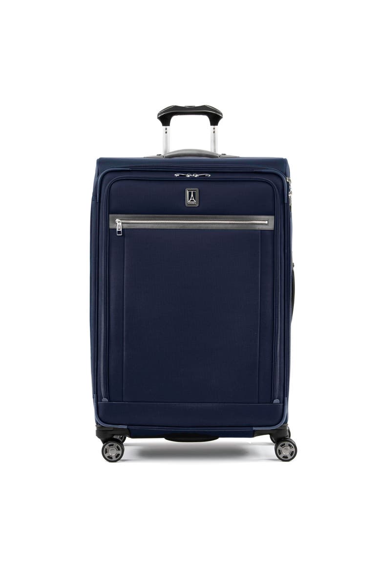 Platinum Elite Softside Expandable 29" Large Checked Spinner Luggage, Main, color, Dark Blue