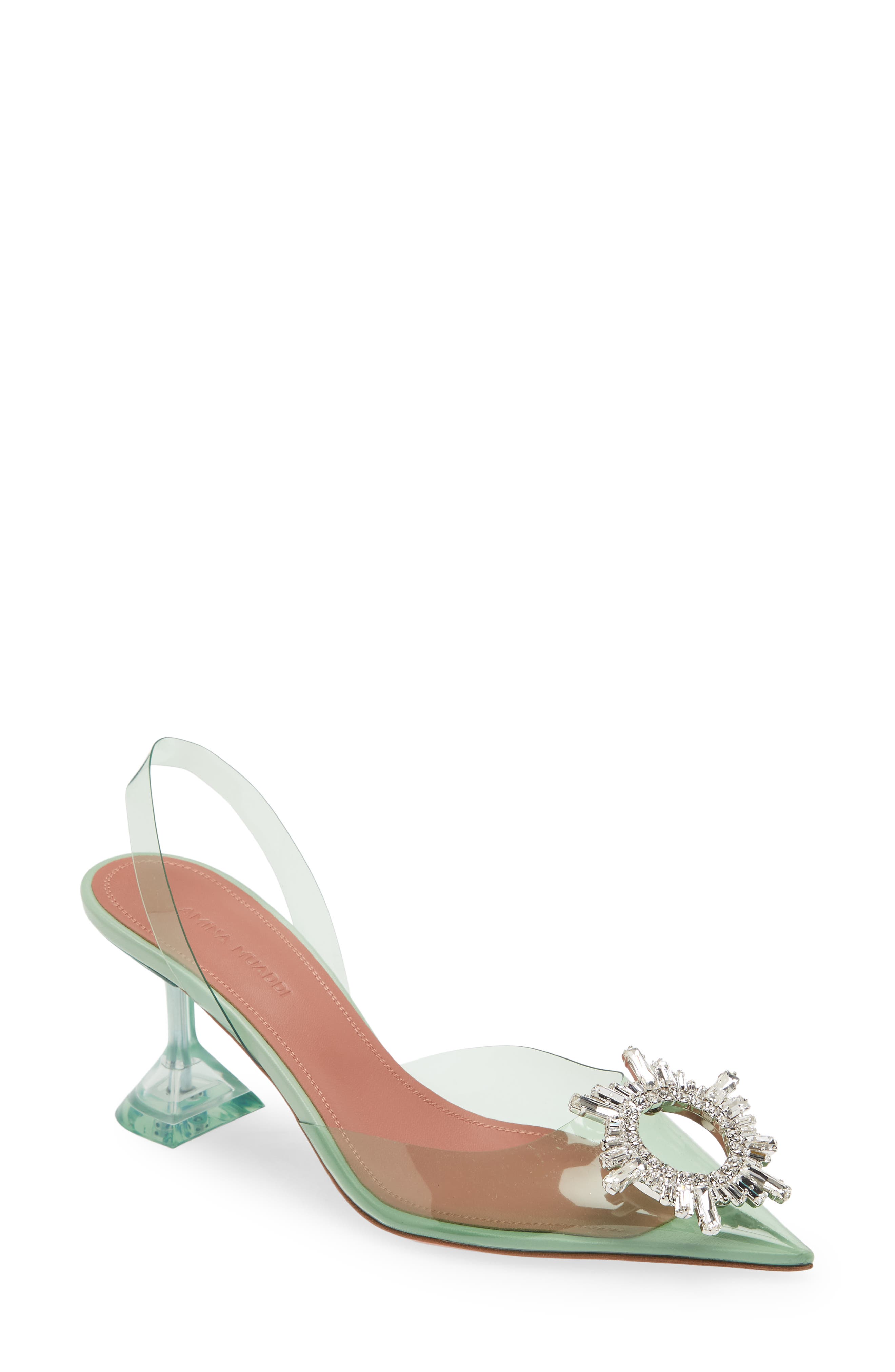 Begum Glass Pointed Toe Slingback Pump, Main, color, PVC MINT