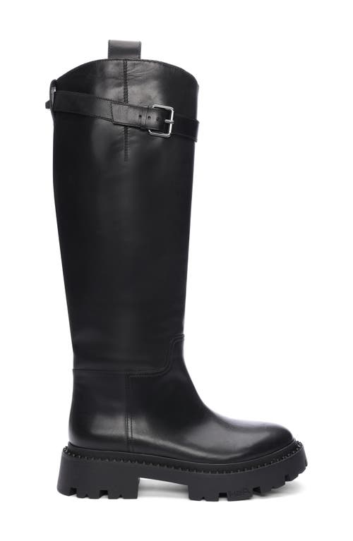 Ash Galaxy Lug Riding Boot In Black