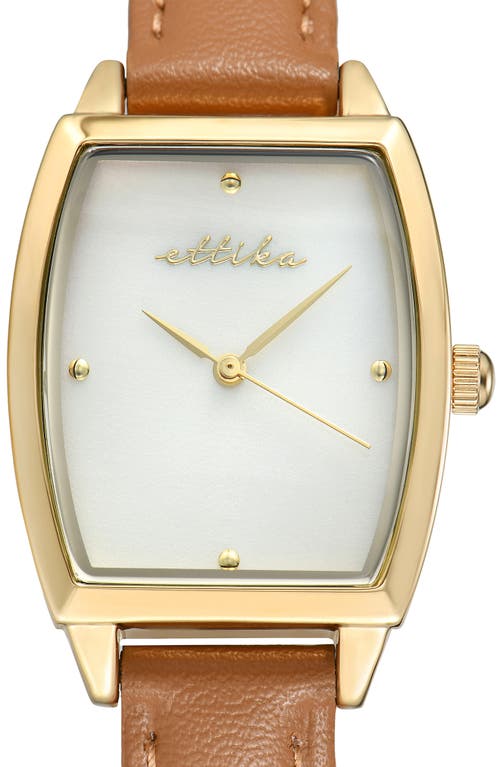 Ettika Timeless Texture Watch In Brown
