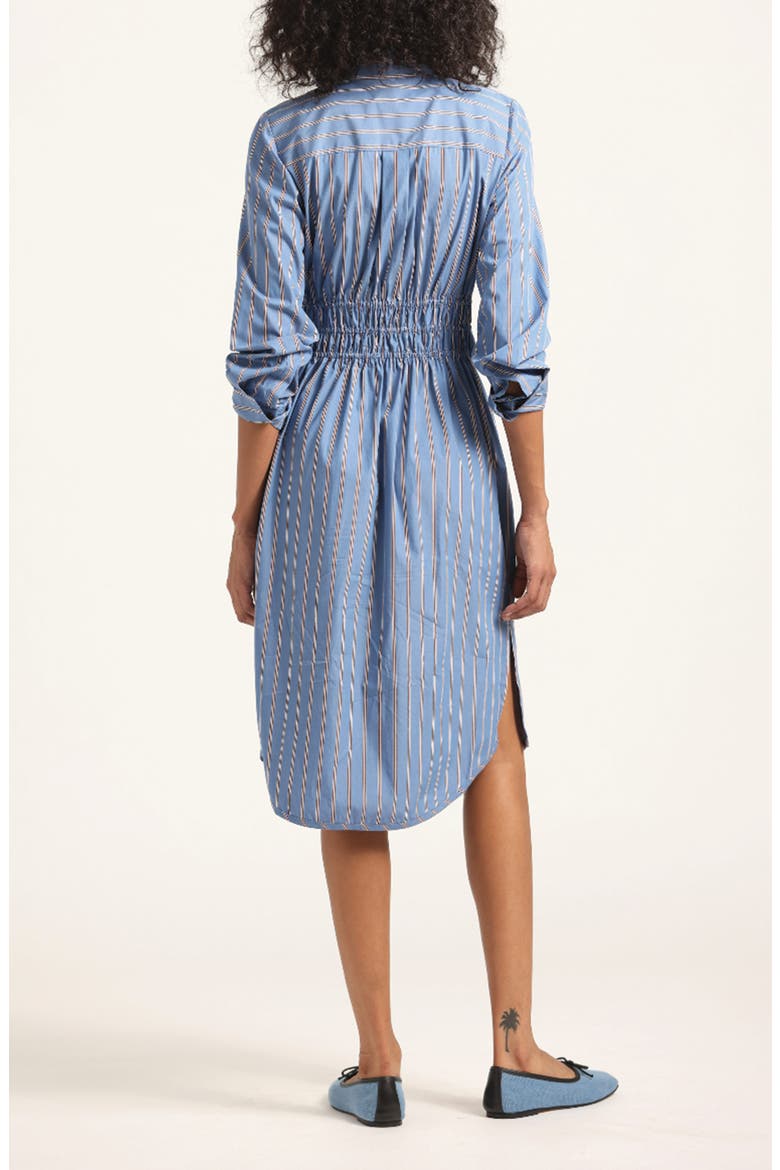 Veronica Belted Long Sleeve Shirtdress, Alternate, color, CEZANNE BLUE STRIPE
