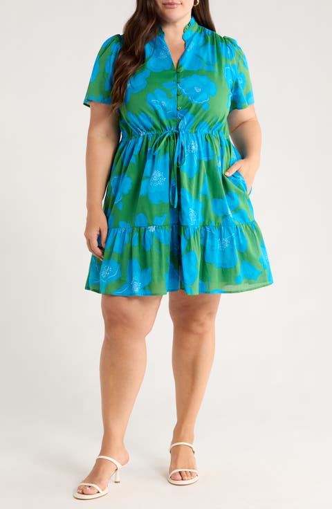 Rori Floral Amo Cotton Minidress (Plus)