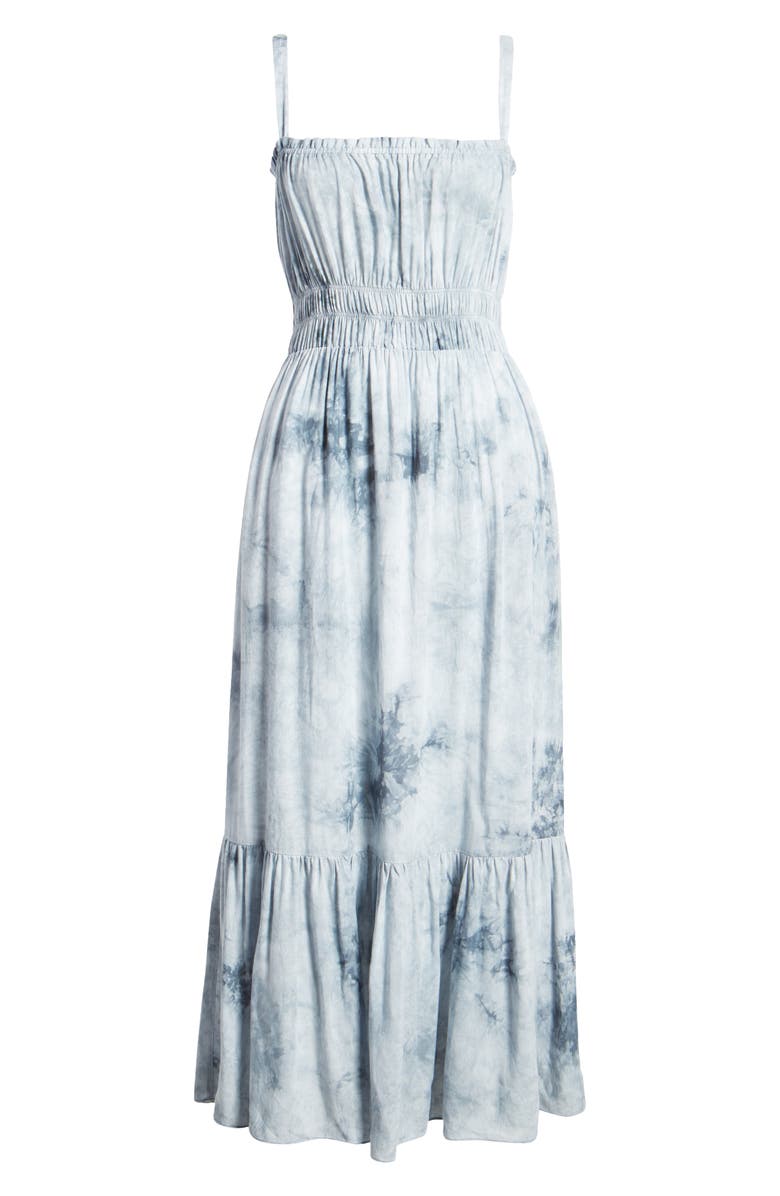 All in Favor Smocked Waist Tie Dye Maxi Dress, Alternate, color, 