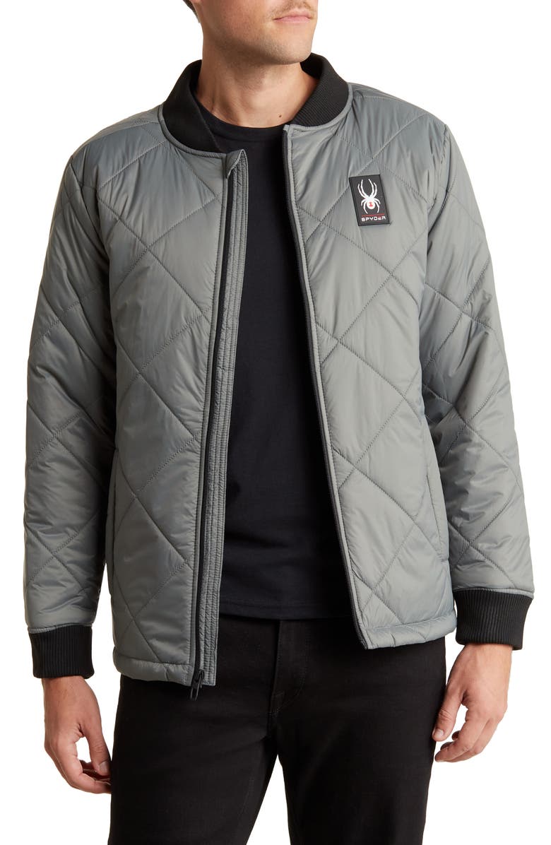 Spyder Quilted Bomber Jacket, Main, color, 