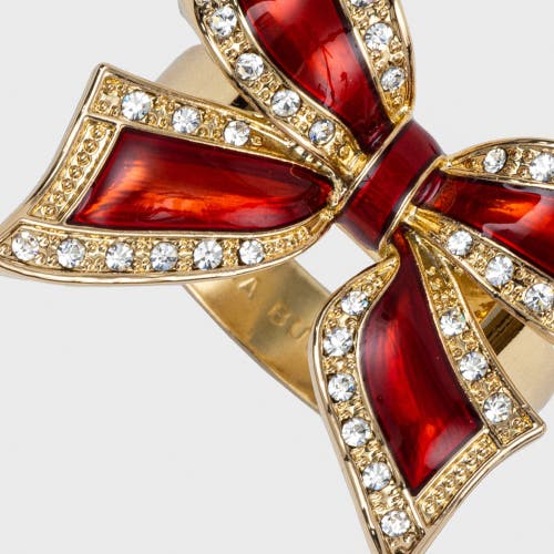 Joanna Buchanan Set-of-four Enamel Bow Skinny Napkin Rings In Red