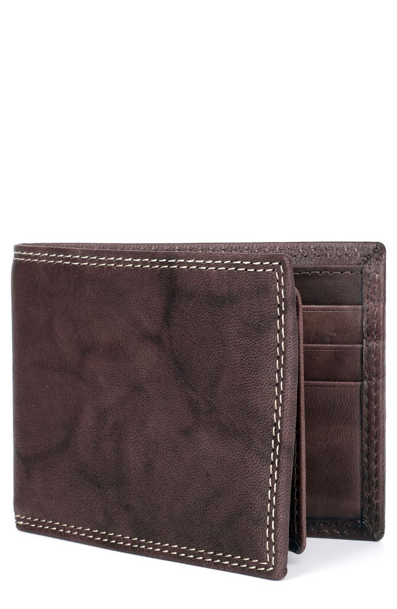 BUXTON Credit Card RFID Leather Billfold Wallet, Alternate, color, Brown