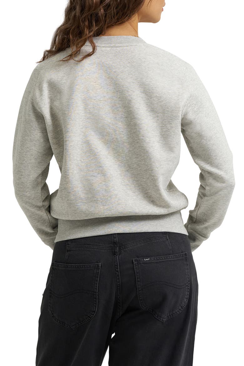 Crewneck Crop Sweatshirt, Alternate, color, WASHED GRAY HEATHER