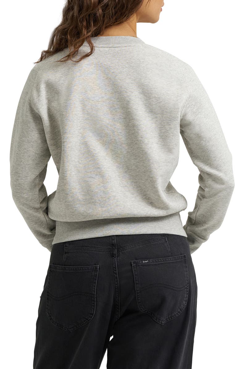 Lee Crewneck Crop Sweatshirt, Alternate, color, Washed Gray Heather