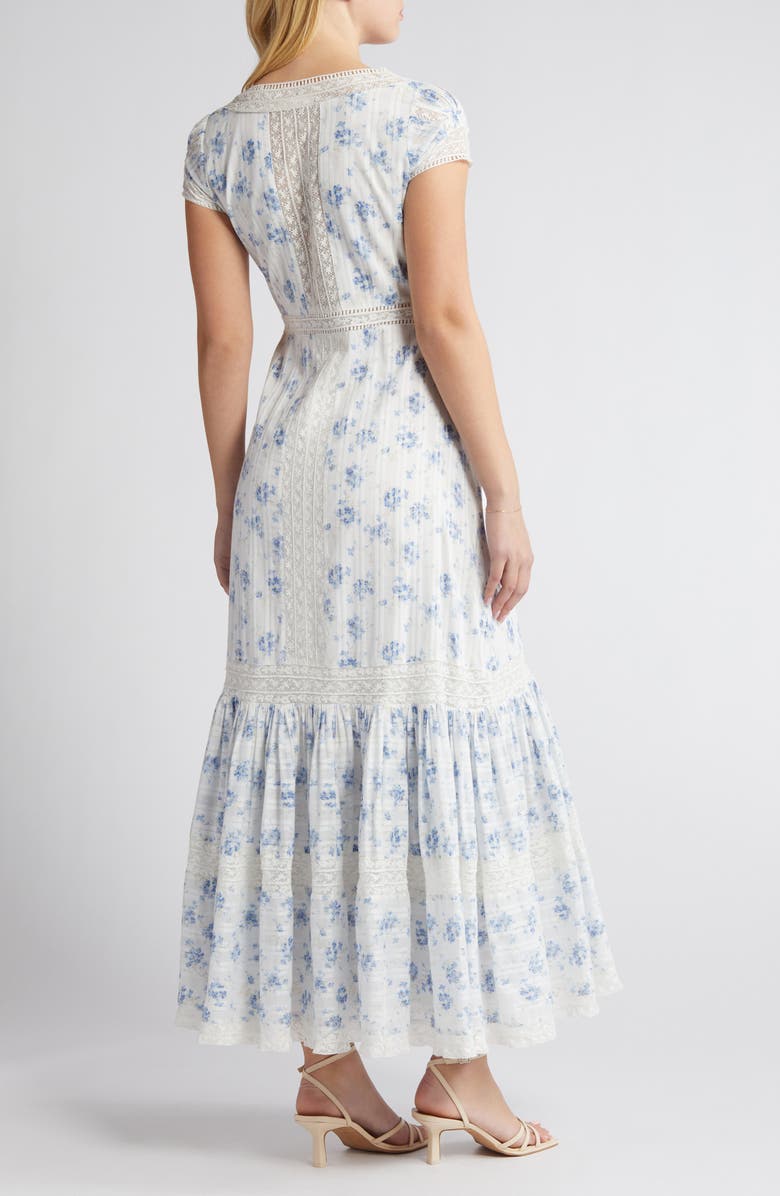 LoveShackFancy Vermella Short Sleeve Cotton Maxi Dress, Alternate, color, 