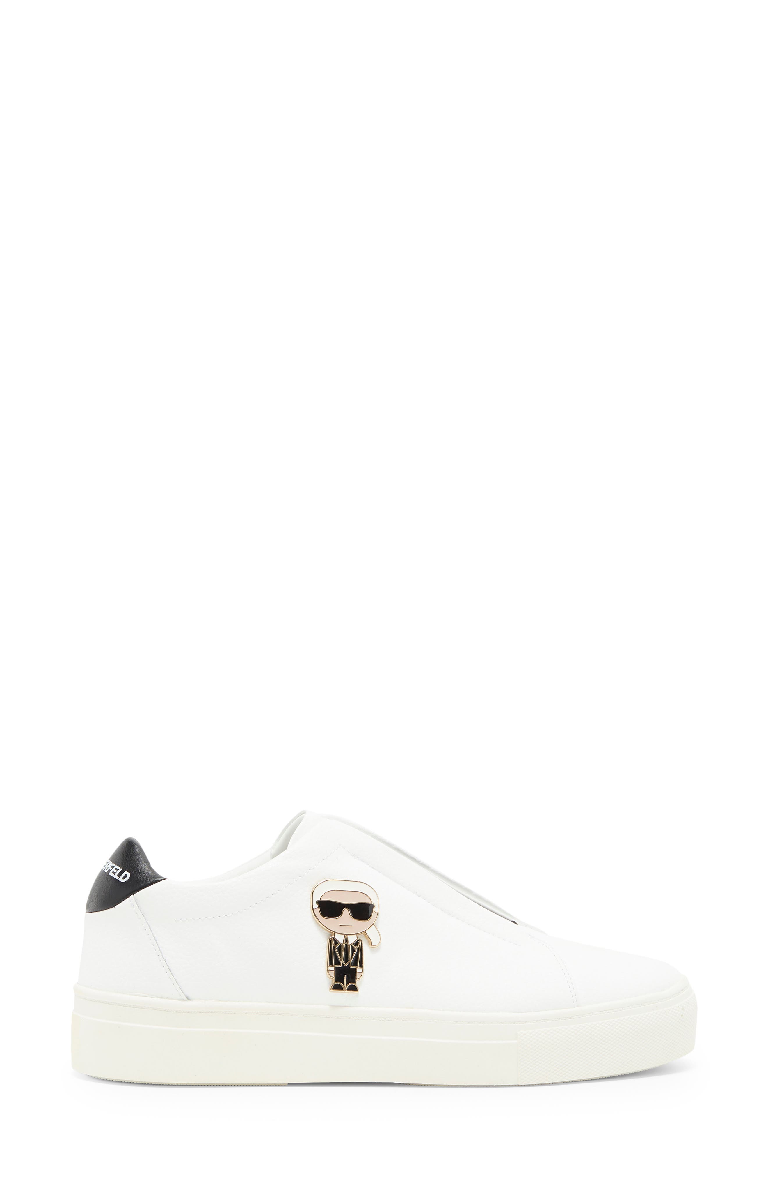 KARL LAGERFELD PARIS Ceci Slip-On Sneaker, Alternate, color, Bright White/ Black