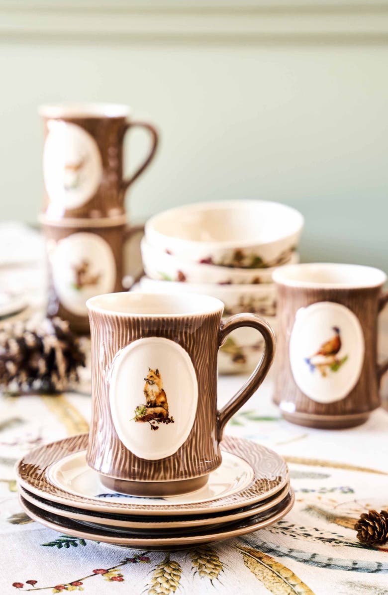 Juliska Forest Walk Fox Mug, Alternate, color, Cafe Au Lait