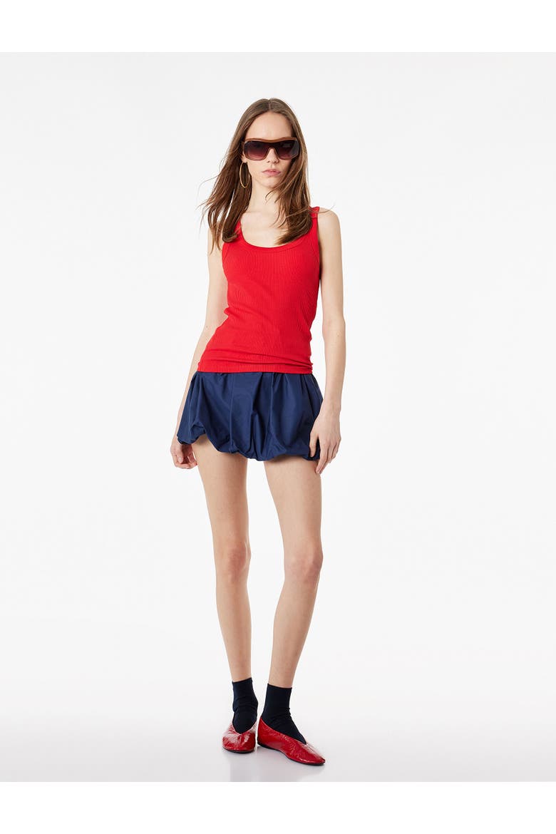 Scoop Neck Ribbed Cotton Tank Top, Main, color, RED
